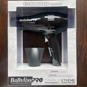 BaBylissPRO Hair Dryer Titanium Xtreme Professional Turbo 2000 Watt Black NEW